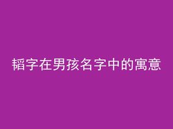 韬字在男孩名字中的寓意